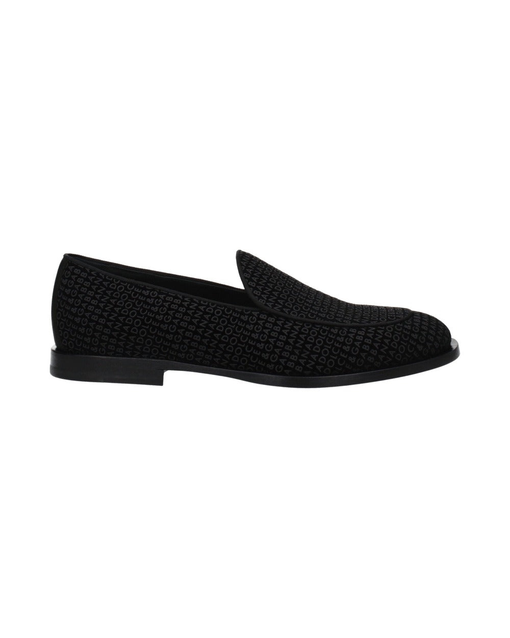 Dolce & Gabbana Black Velvet Slip-On Loafers