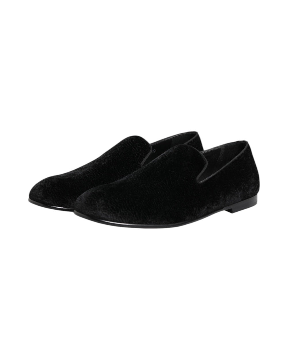 Dolce & Gabbana Black Jacquard Loafers Formal Men Dress Shoes