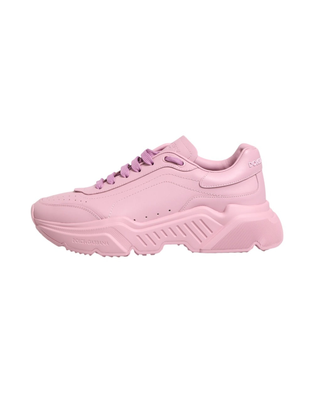 Dolce & Gabbana Pink Leather Daymaster Low Top Sneakers Shoes