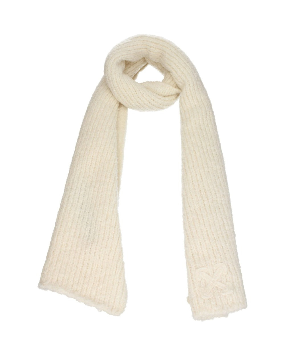 Off-White Beige Wool Scarf
