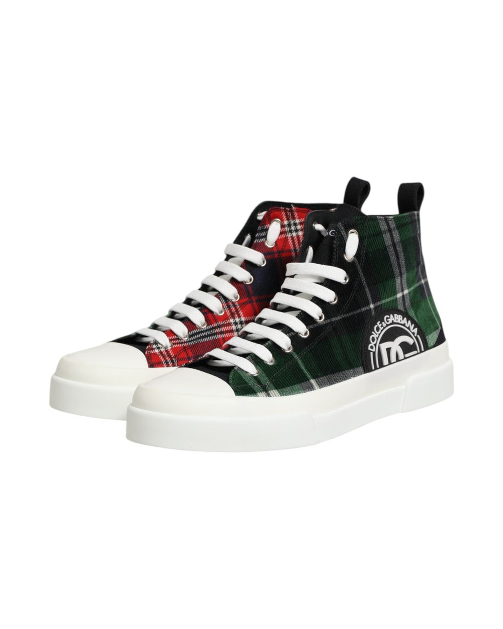 Dolce & Gabbana Multicolor Cotton High Top Men Sneakers Shoes