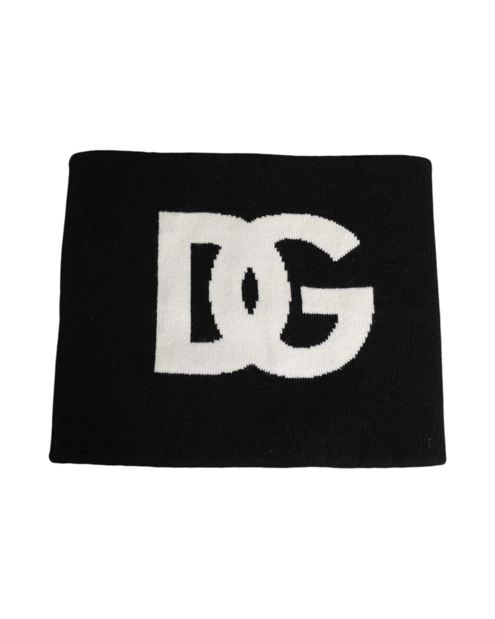 Dolce & Gabbana Black D&G Logo Cashmere Knitted Men One Size Scarf