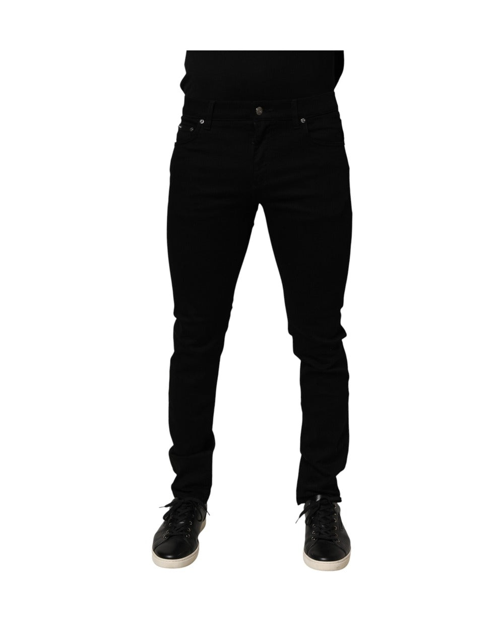 Dolce & Gabbana Black Cotton Stretch Slim Fit Men Denim Jeans