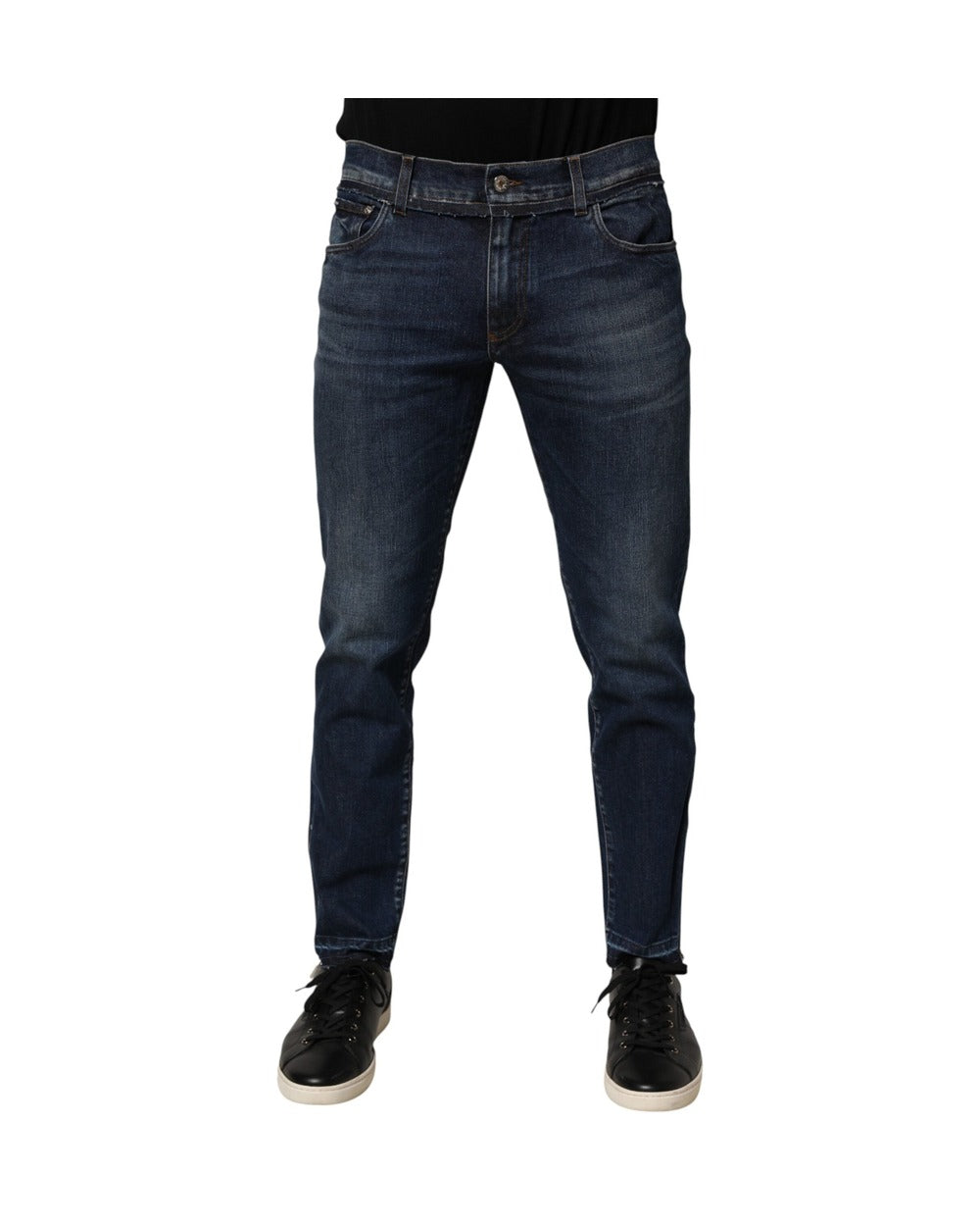 Dolce & Gabbana Blue Cotton Stretch Skinny Men Denim Jeans