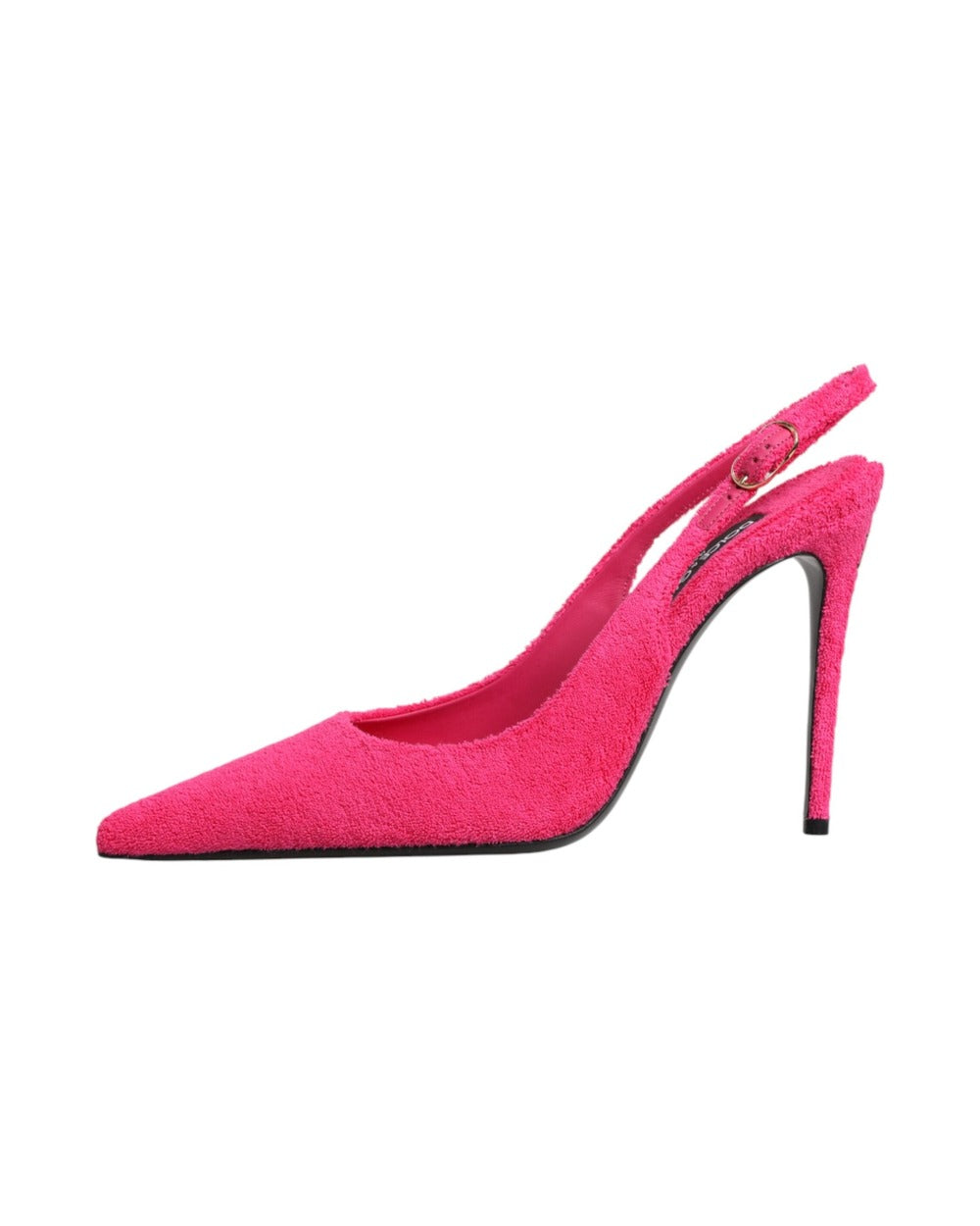 Dolce & Gabbana Pink Terry Cloth High Heels Slingback Shoes