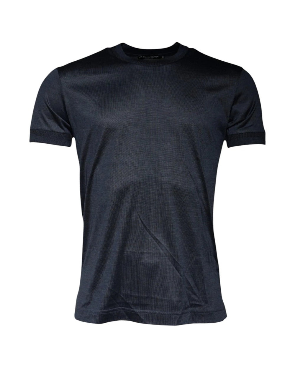 Dolce & Gabbana Blue Silk Crew Neck Short Sleeves Men T-shirt
