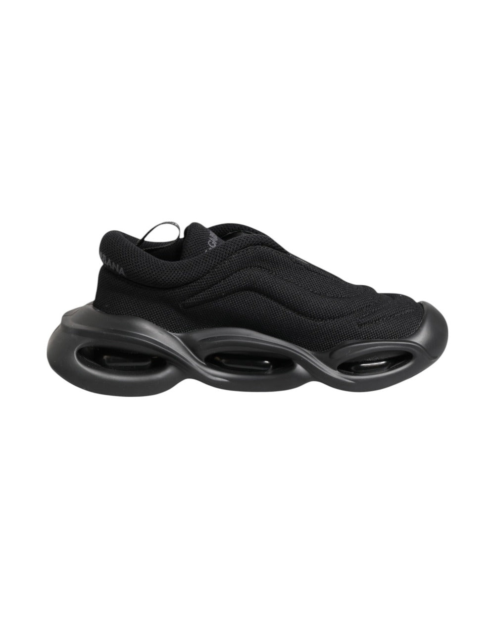 Dolce & Gabbana Black Slip On Low Top Wave Sneakers Shoes