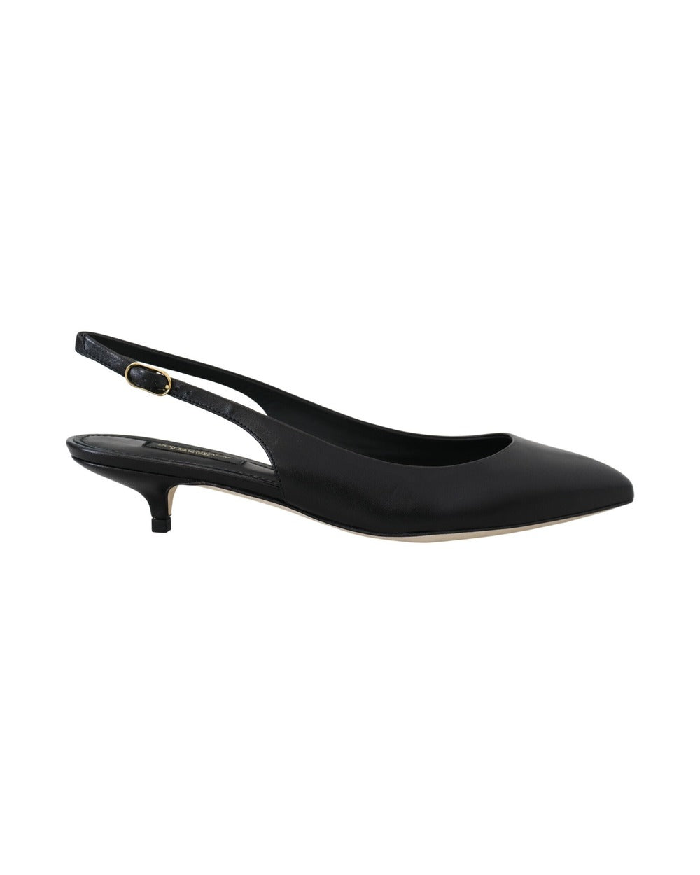 Dolce & Gabbana Black Leather Slingbacks Heels Pumps Shoes