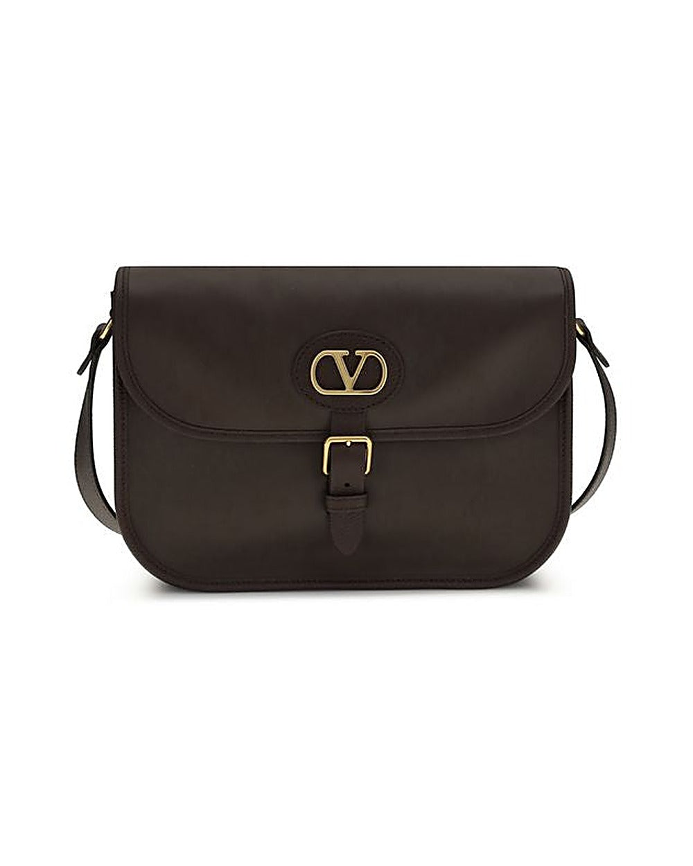Valentino Garavani Brown Calf Leather Bos Taurus Shoulder Bag