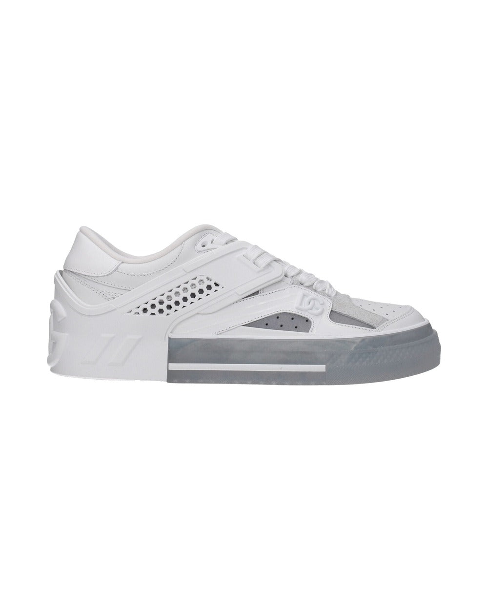 Dolce & Gabbana White Leather Low Top Sneakers