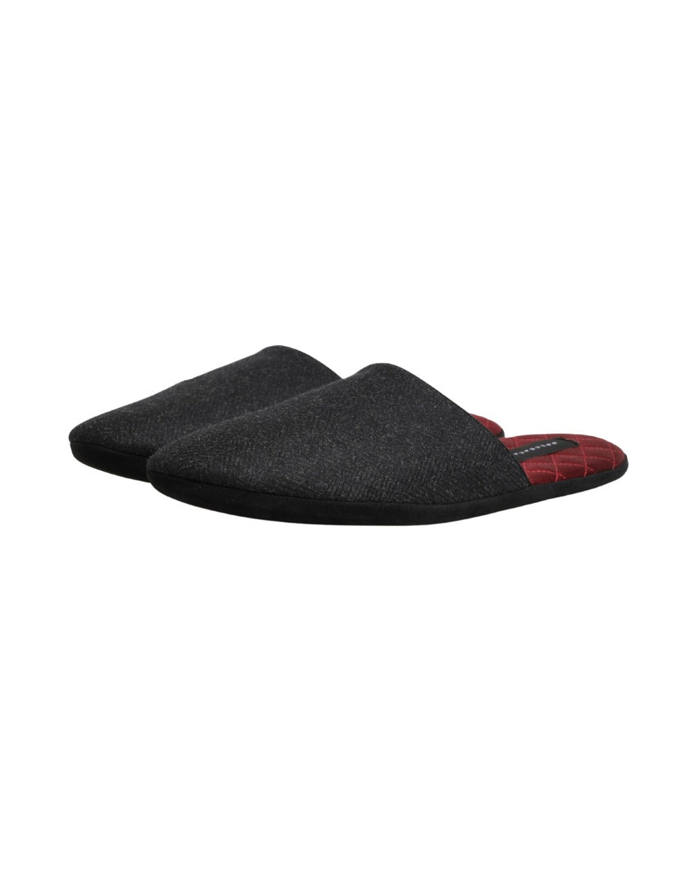 Dolce & Gabbana Anthracite Wool Cashmere Quilted Slippers Shoes
