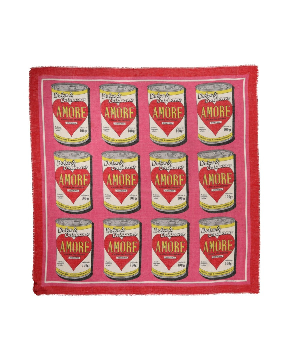 Dolce & Gabbana Pink DG Amore Print Neck Square Shawl 140cm x 140cm Scarf