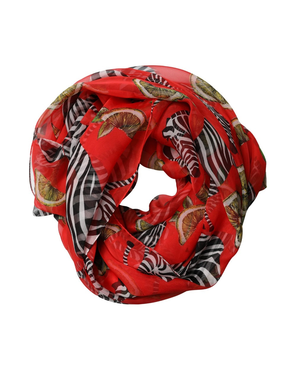 Dolce & Gabbana Red Zebra Print Silk Wrap Shawl Stole 200cm x 132cm Scarf