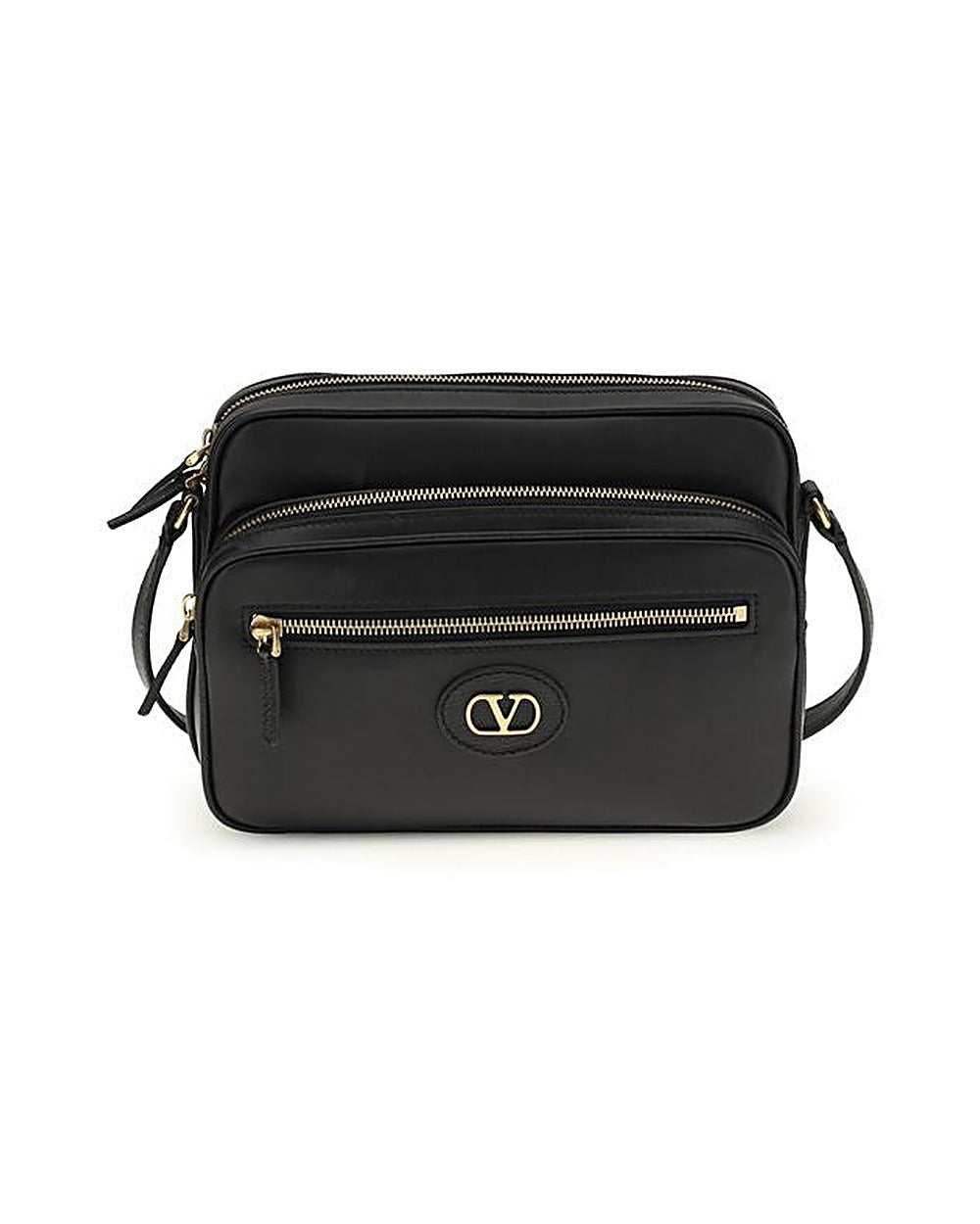 Valentino Garavani Black Calf Leather Bos Taurus Shoulder Bag