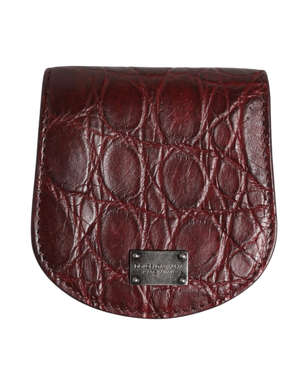 Dolce & Gabbana Burgundy Exotic Skin Condom Case Holder Pocket Wallet
