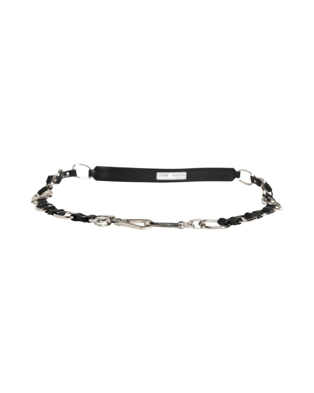 Dolce & Gabbana Black Leather Silver Chain Bag Accessory Shoulder Strap