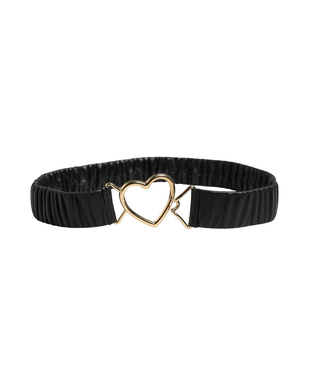 Dolce & Gabbana Black Leather Gold Heart Metal Buckle Belt