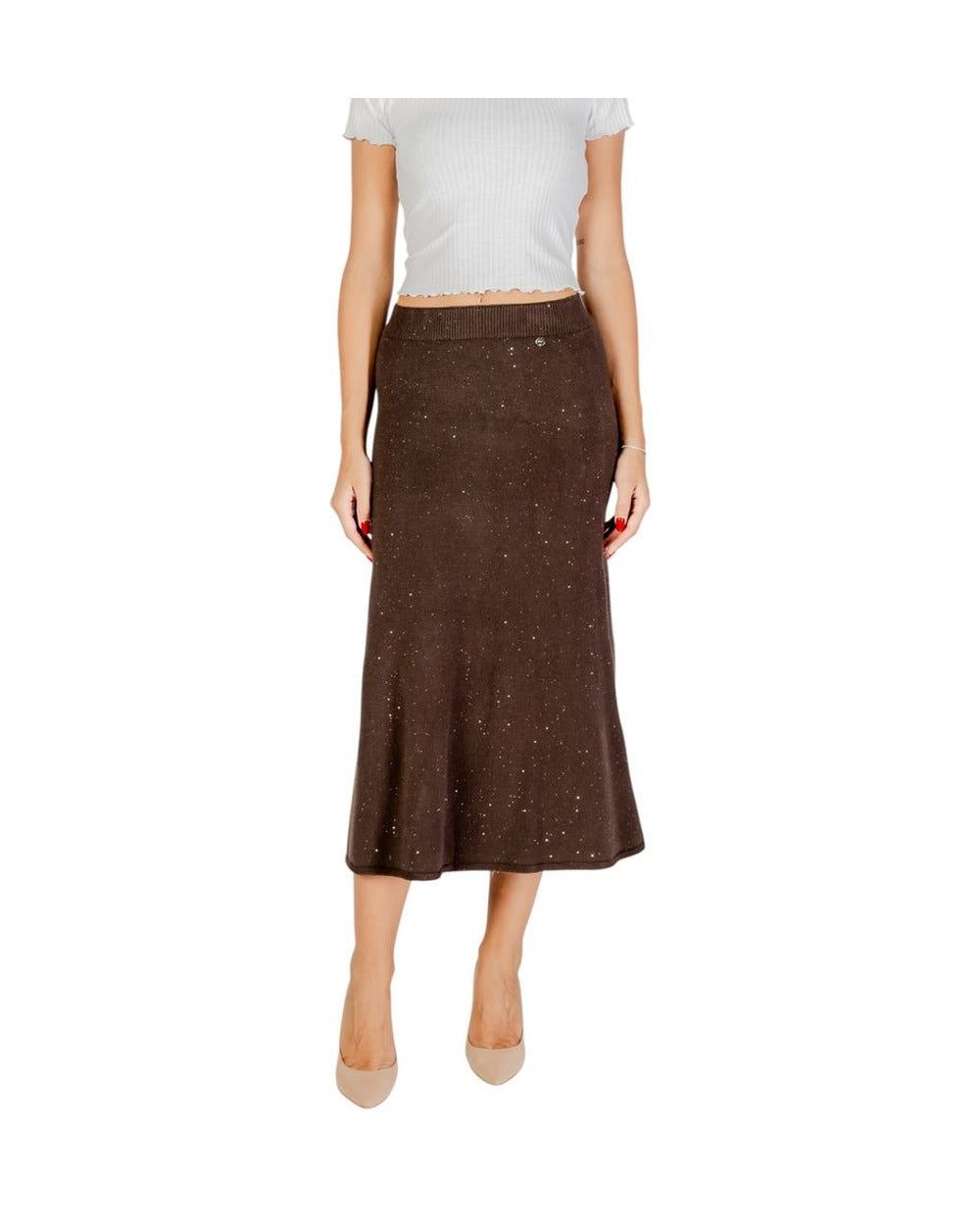 Liu Jo Brown Viscose Long Skirt