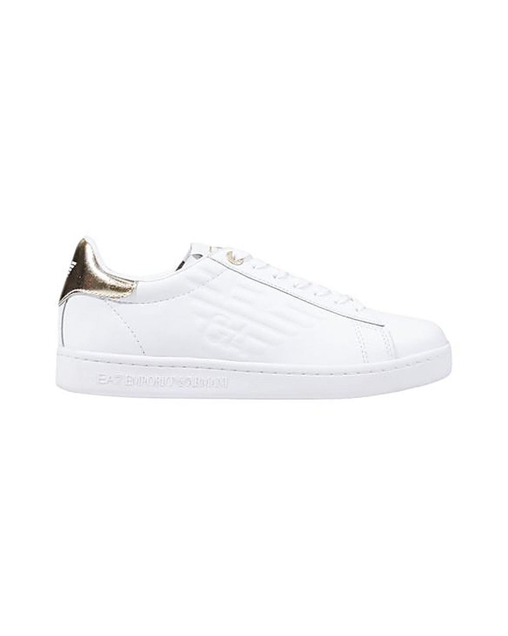 EA7 Emporio Armani White Leather Low Top Sneakers