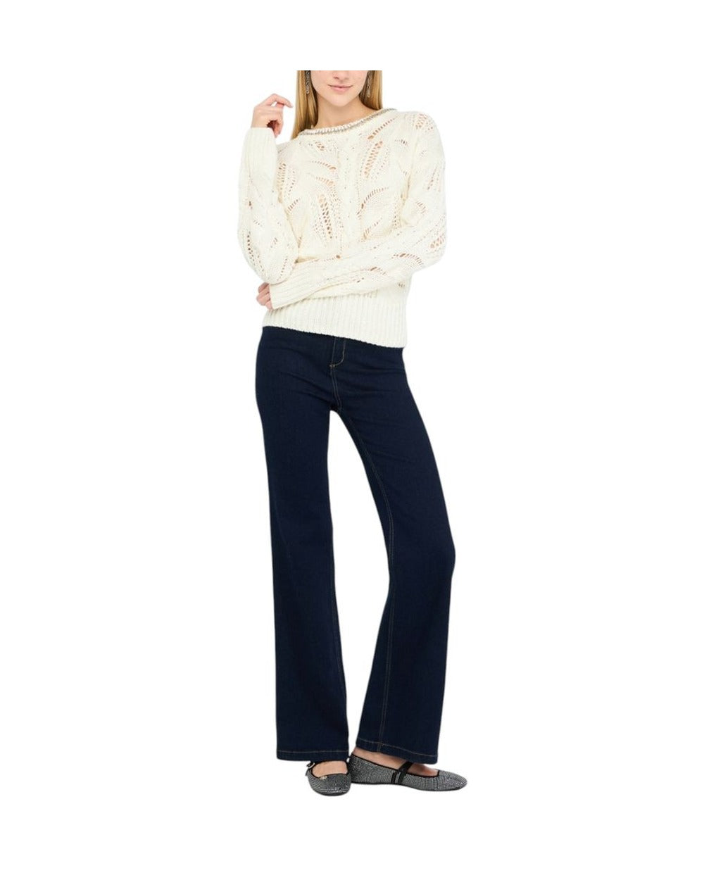 Liu Jo White Marabou Sweatshirt