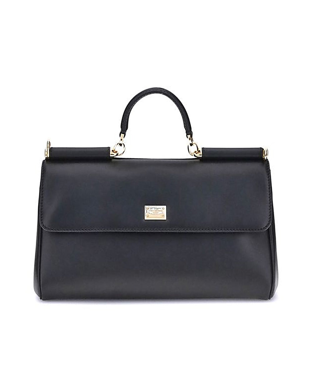 Dolce & Gabbana Black Calf Leather Bos Taurus Shoulder Bag