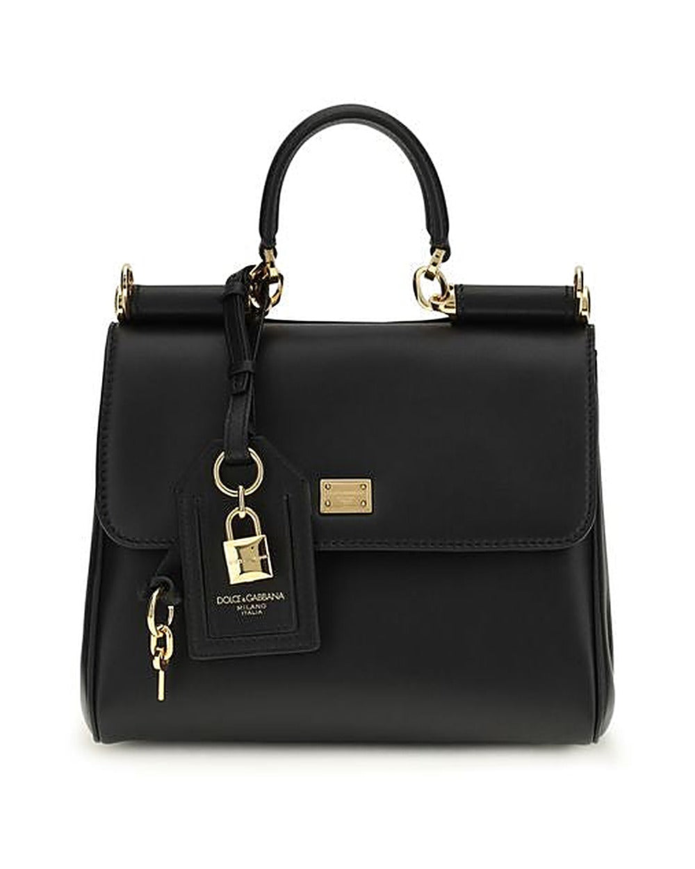 Dolce & Gabbana Black Calf Leather Bos Taurus Shoulder Bag