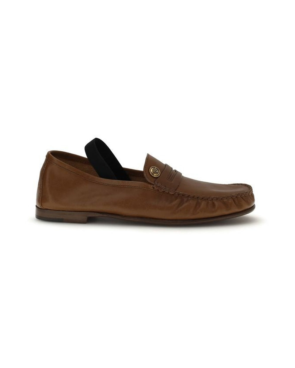Versace Brown Lamb Ovis Aries Aries Slip-On Loafers