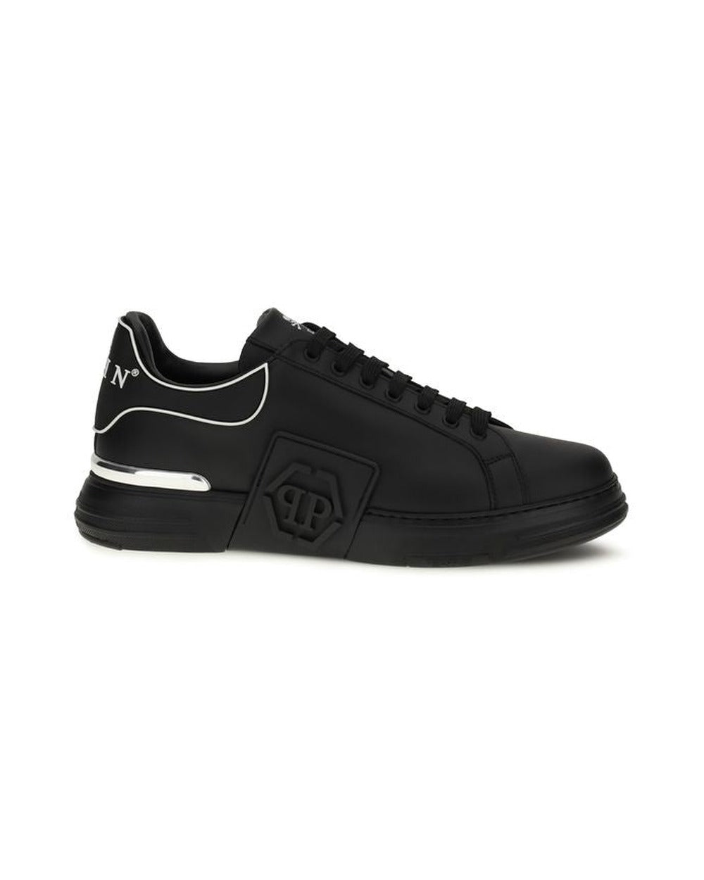Philipp Plein Black Calf Leather Bos Taurus Low Top Sneakers