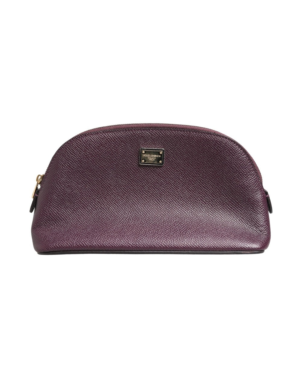 Dolce & Gabbana Dark Purple Leather DG Logo Zip Around Hand Purse Wallet