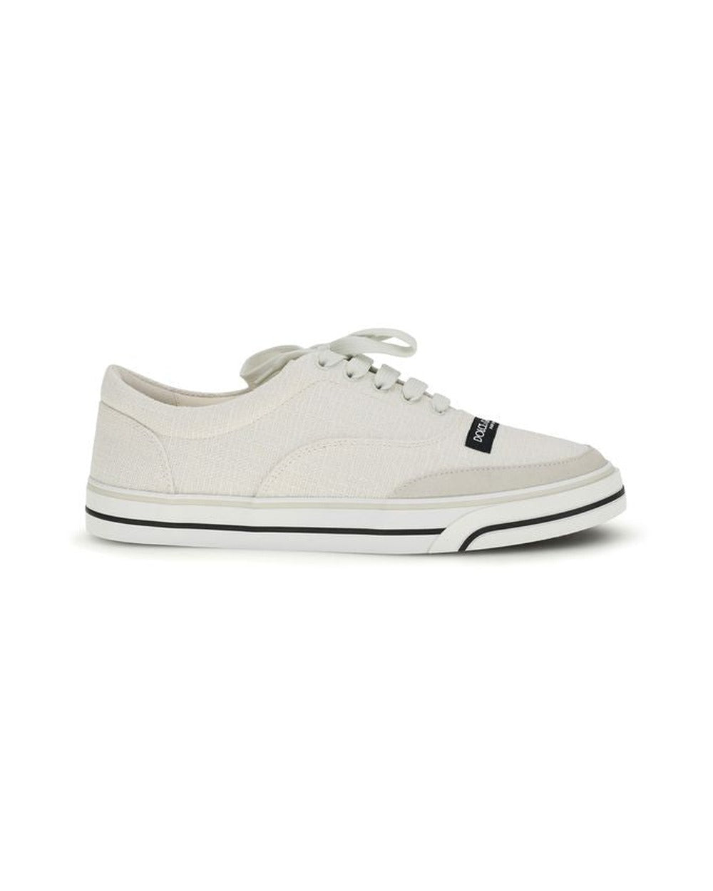 Dolce & Gabbana White Linen Low Top Sneakers