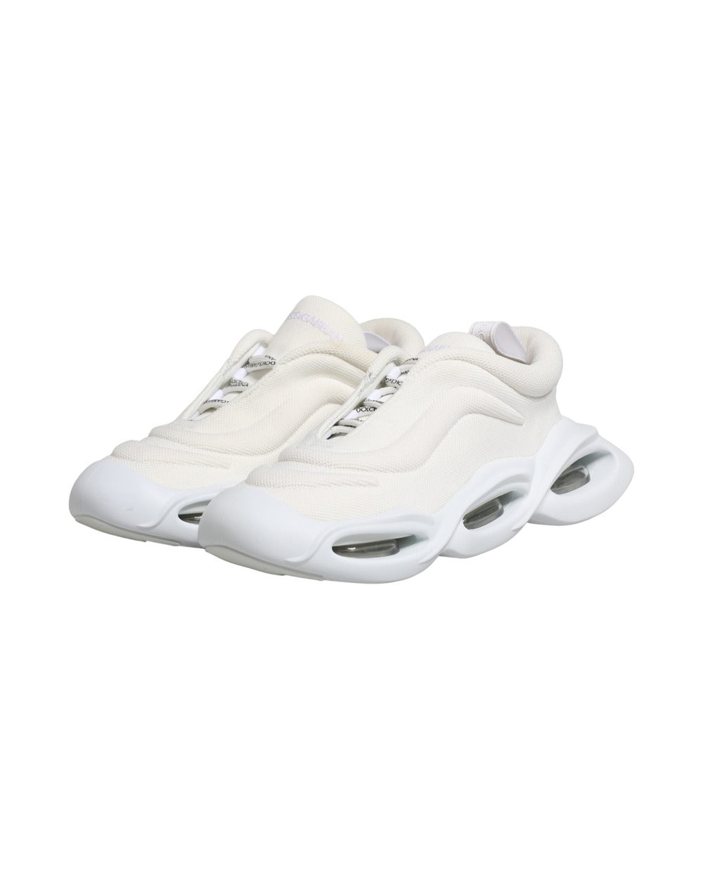 Dolce & Gabbana White Slip On Wave Low Top Sneakers Shoes