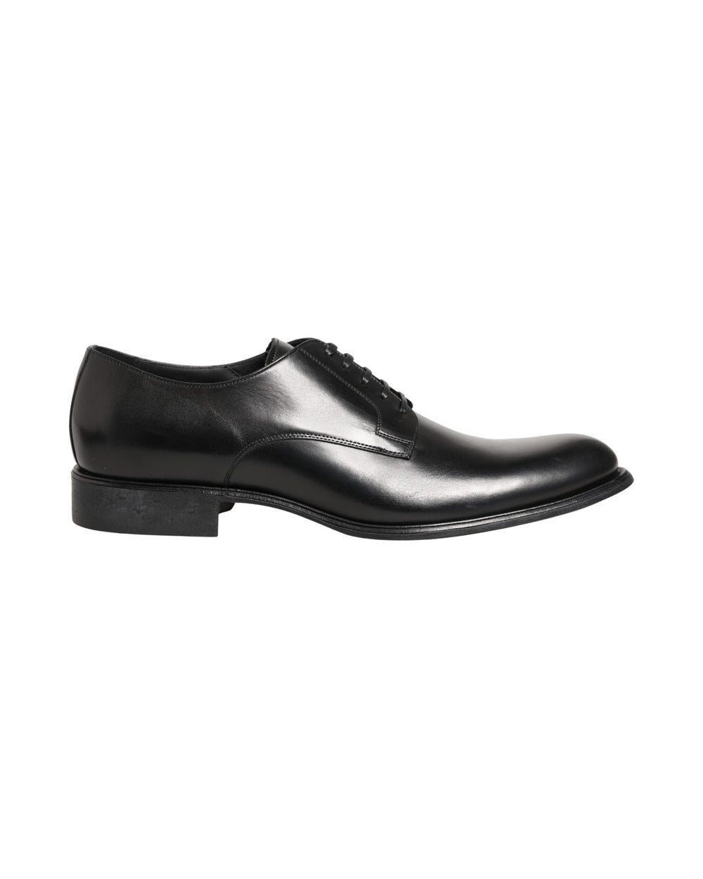 Dolce & Gabbana Black Calfskin Leather Derby Men Dress Shoes