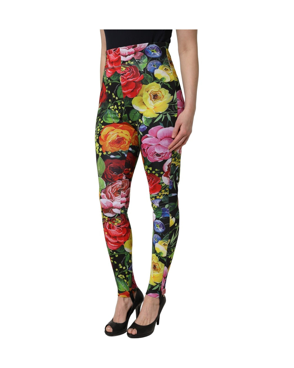 Dolce & Gabbana Multicolor Floral Stretch Jersey Leggings Pants