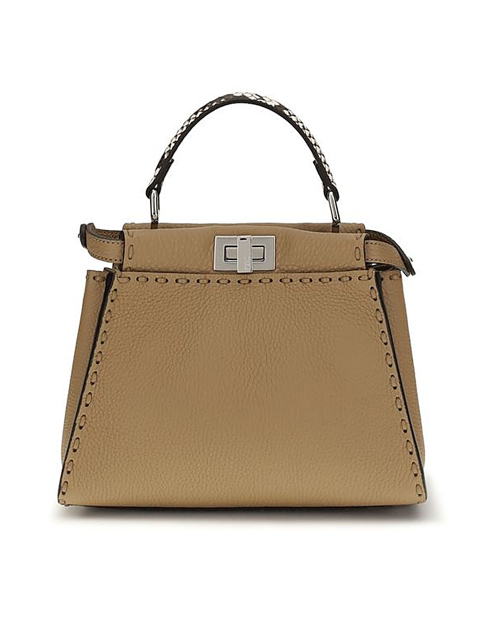 Fendi Beige Calf Leather Bos Taurus Handbag