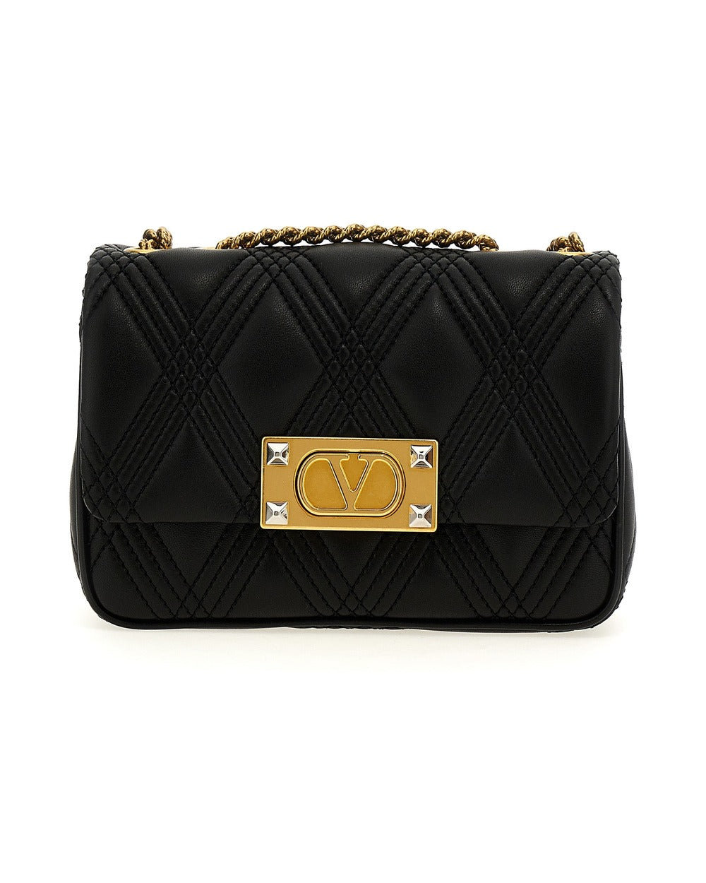 Valentino Garavani Black Lamb Leather Shoulder Bag