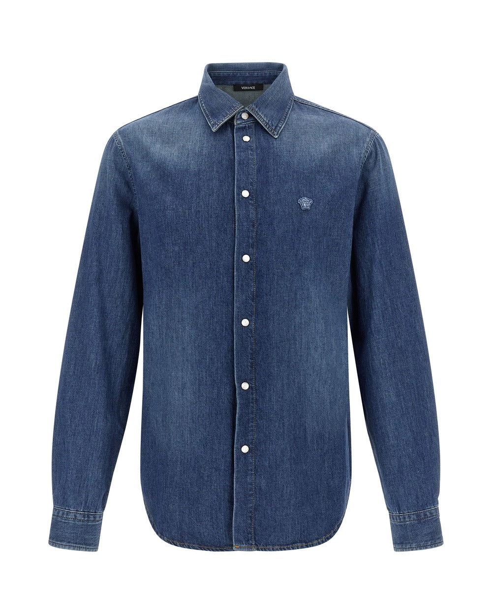 Versace Blue Cotton Blouse