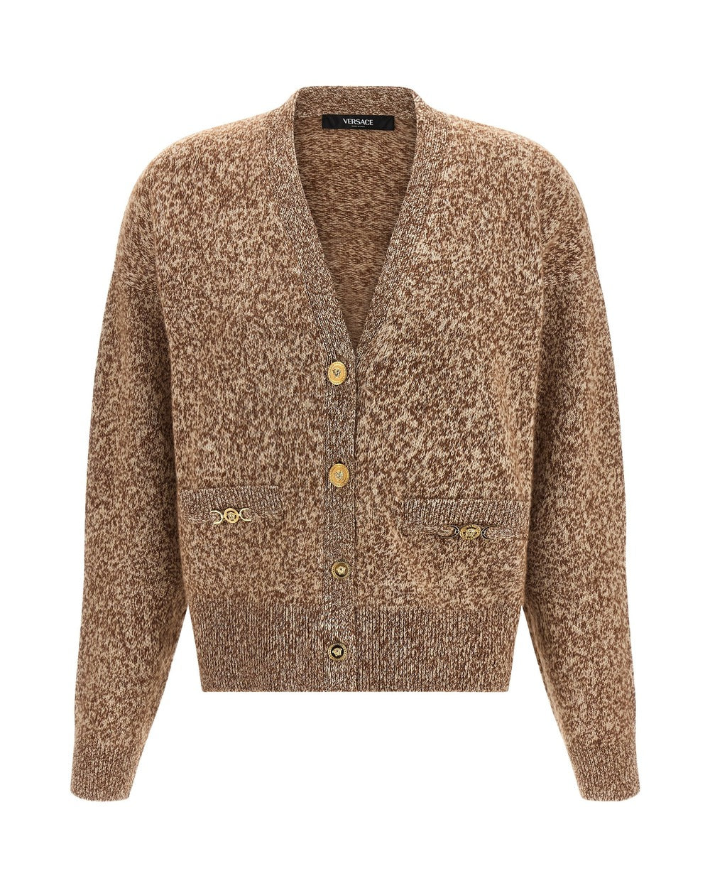 Versace Beige Virgin Wool Cardigan