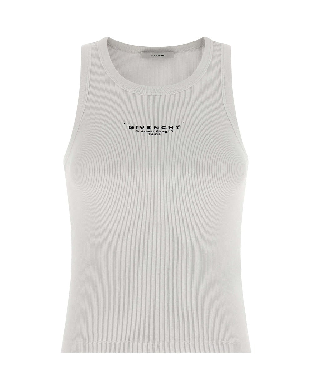 Givenchy White Cotton Sleeveles T-Shirt