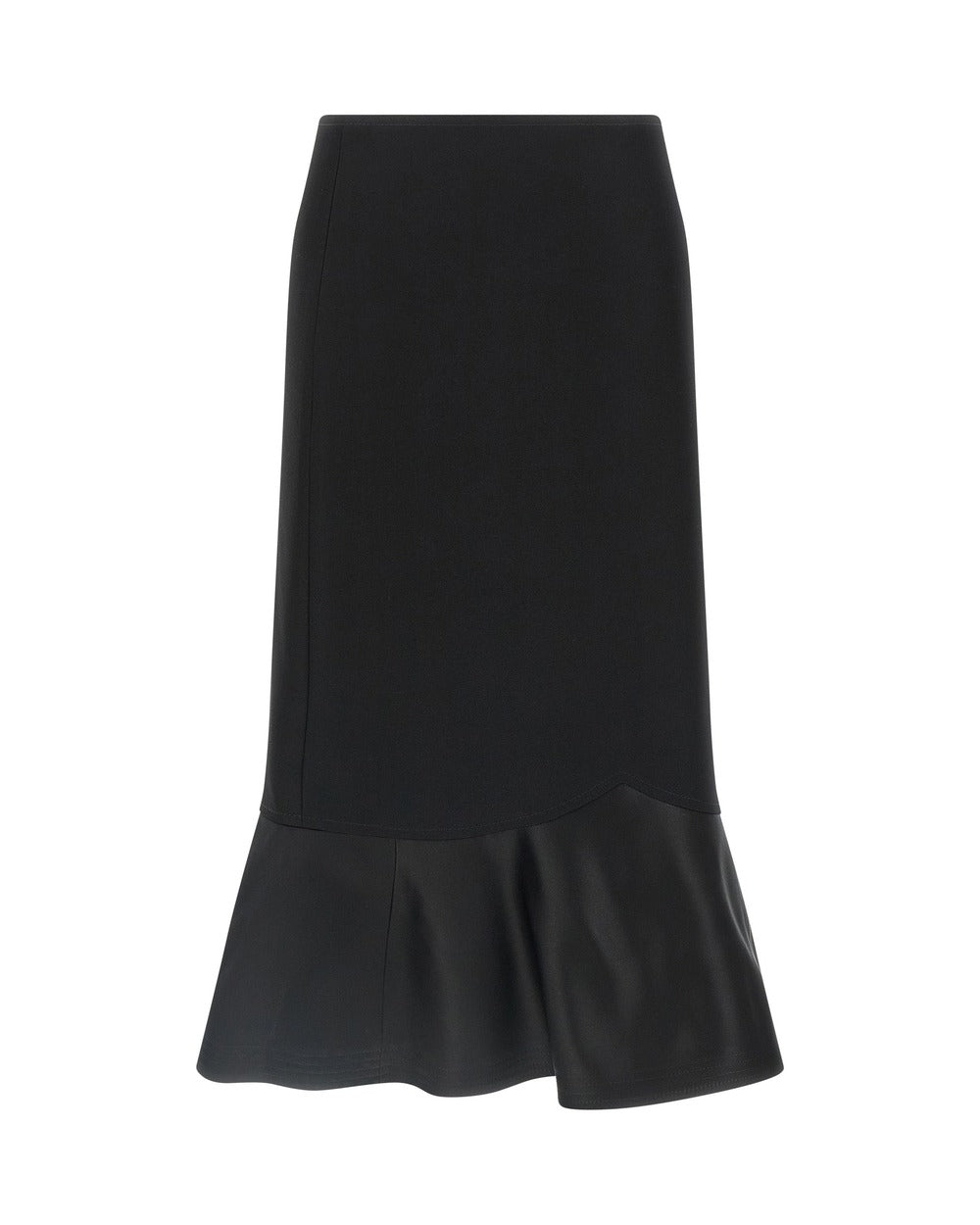 Fendi Black Virgin Wool Midi Skirt