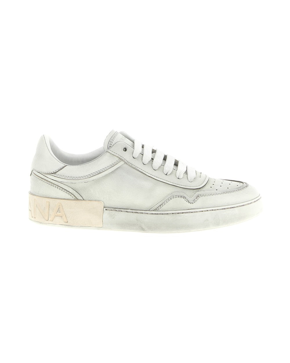 Dolce & Gabbana White Lamb Leather Low Top Sneakers