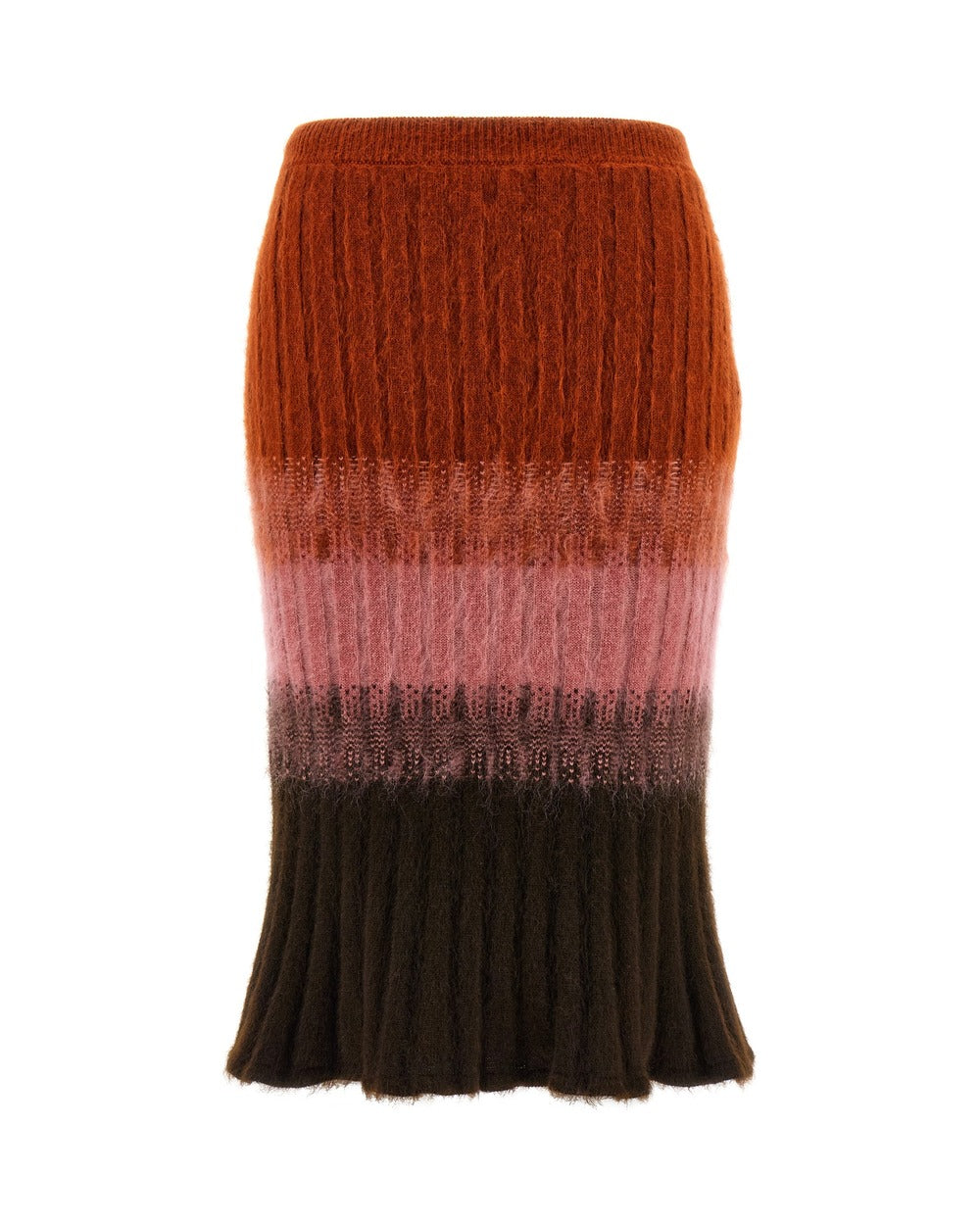 Fendi Multicolor Wool Midi Skirt