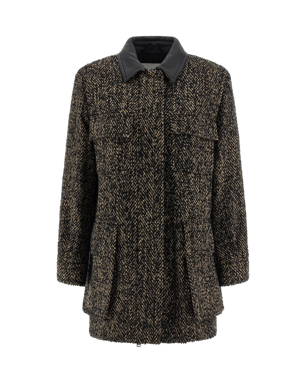 Max Mara Multicolor Virgin Wool Shell Jacket