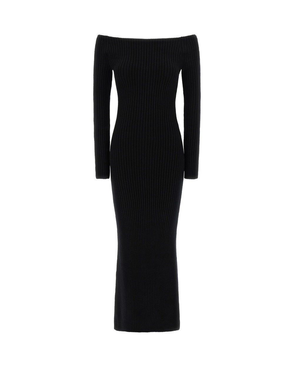 Max Mara Black Wool Long Dress