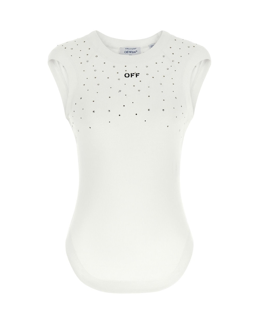 Off-White White Viscose Sleeveles T-Shirt