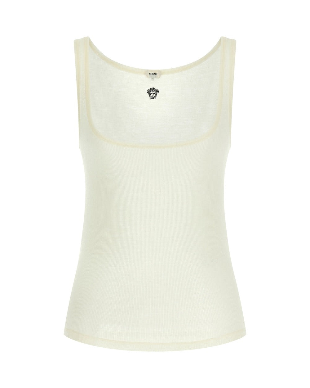 Versace White Virgin Wool Sleeveles T-Shirt