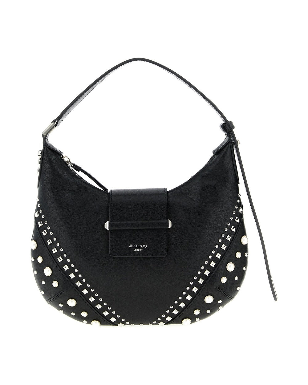 Jimmy Choo White Lamb Leather Shoulder Bag