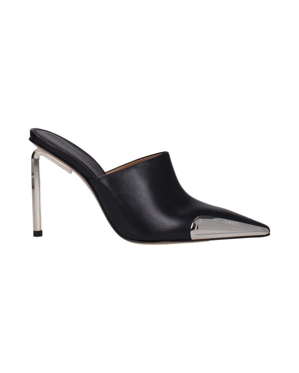 Off-White Black Leather High Heel Pumps