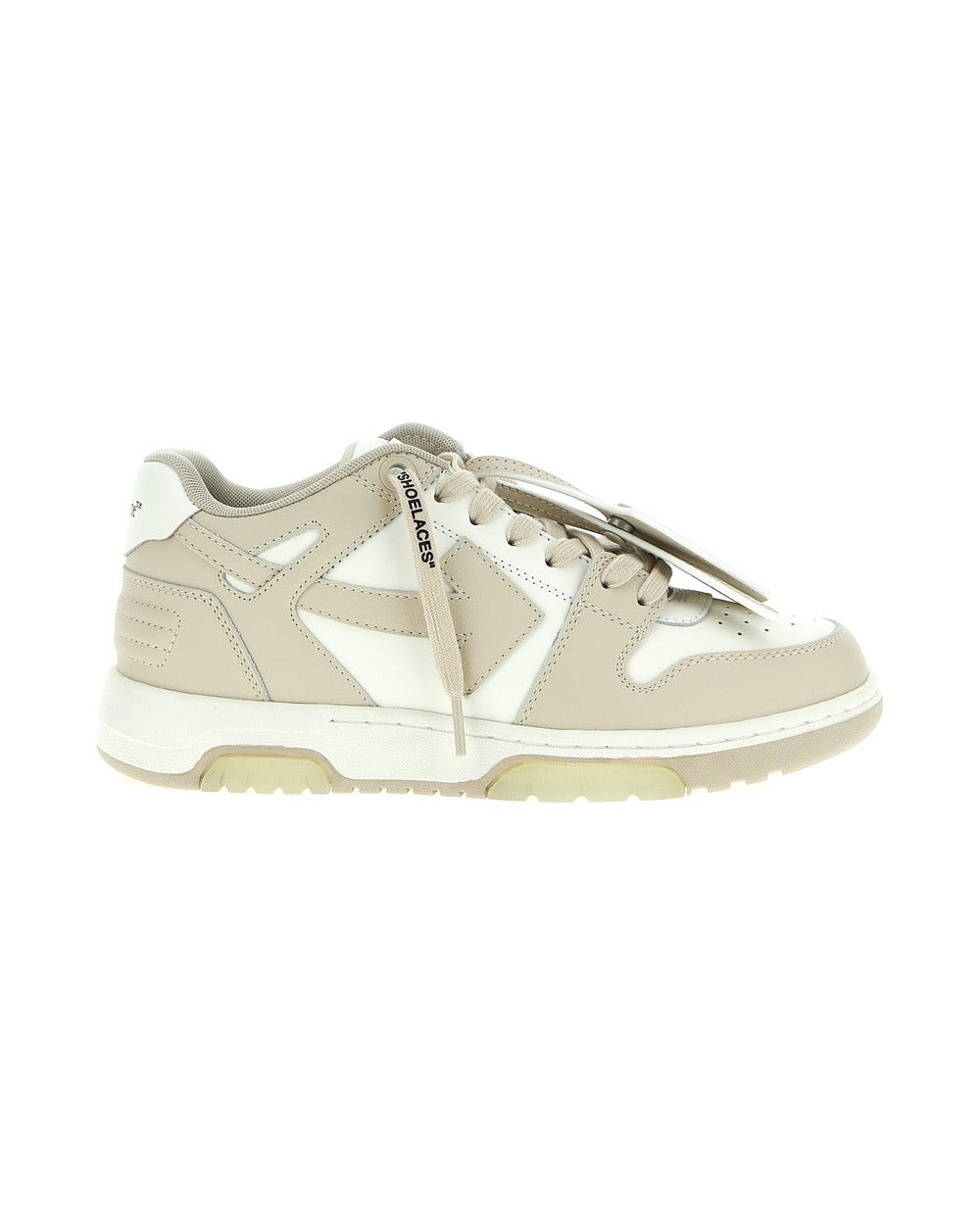 Off-White Beige Calfskin Low Top Sneakers