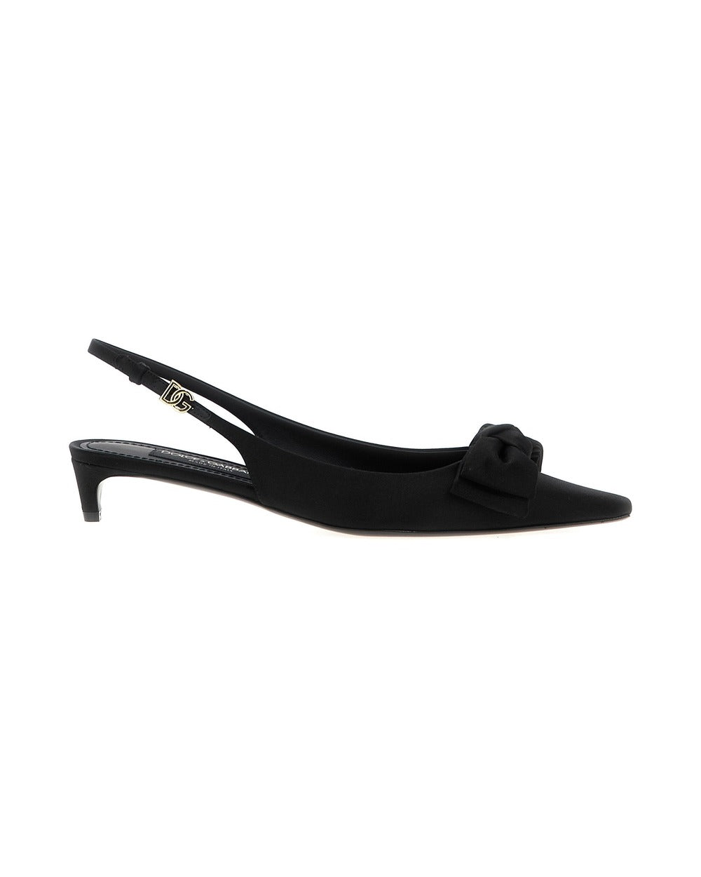 Dolce & Gabbana Black Viscose Mid Heel Pumps