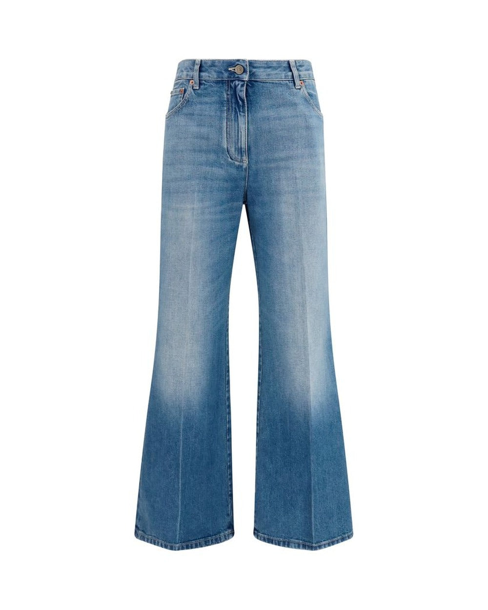 Valentino Garavani Blue Cotton Straight-Leg Jeans